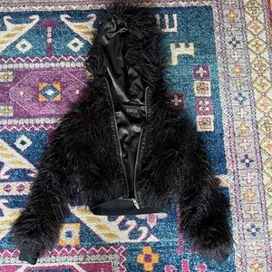 Club Exx cropped fuzzy jacket